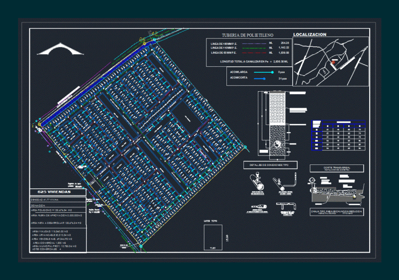 Gas Connection Network DWG Detail for AutoCAD