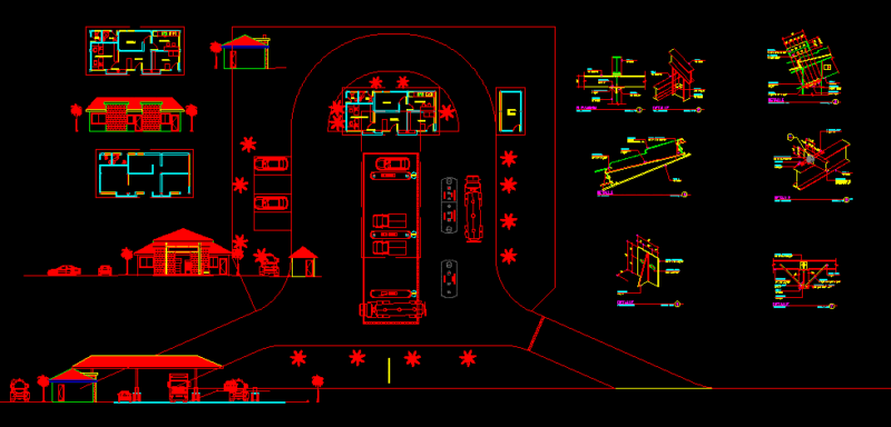 Gas Station DWG Block for AutoCAD