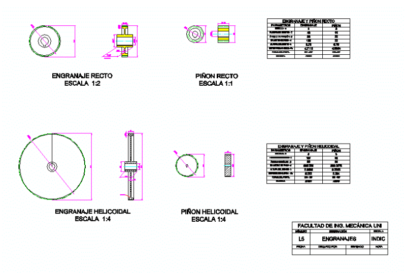 Gears 2D DWG Block for AutoCAD