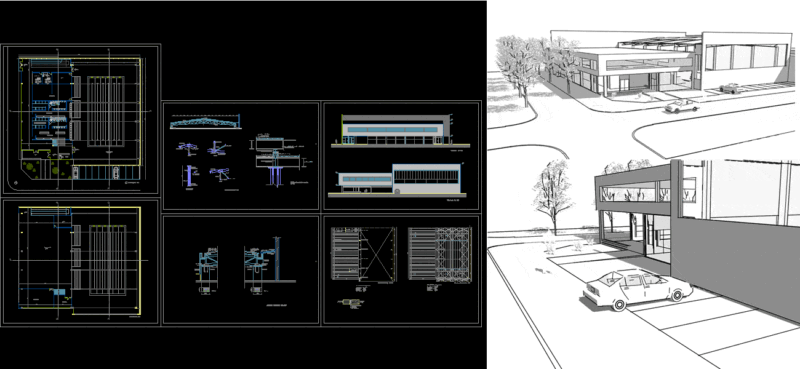 Gym With Swimming Pool DWG Detail for AutoCAD