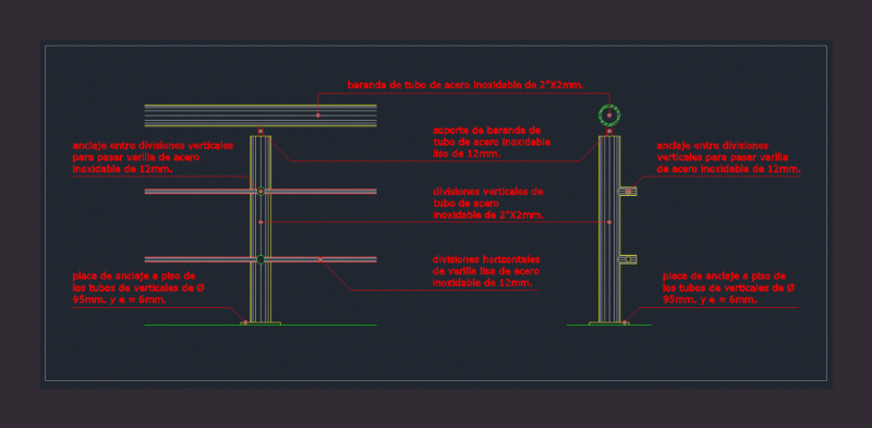 Handrail Detail DWG Detail for AutoCAD
