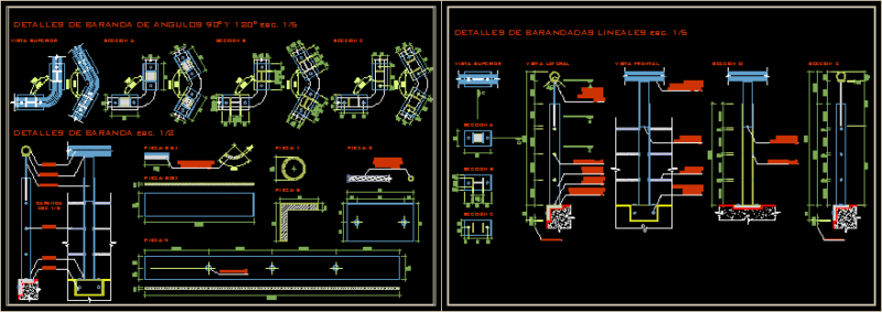 Handrails Details DWG Detail for AutoCAD