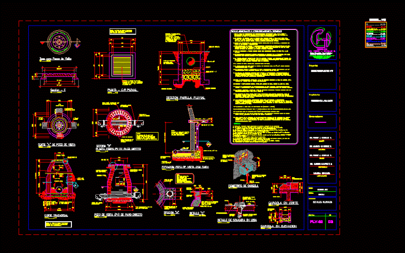 Headworks Rain DWG Block for AutoCAD