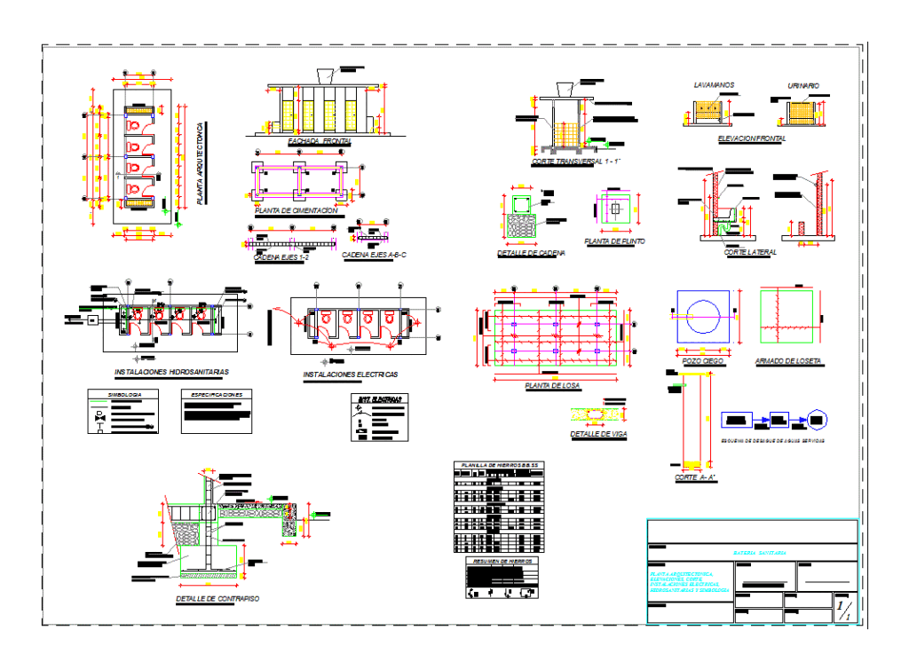 Health Battery 4units DWG Plan for AutoCAD