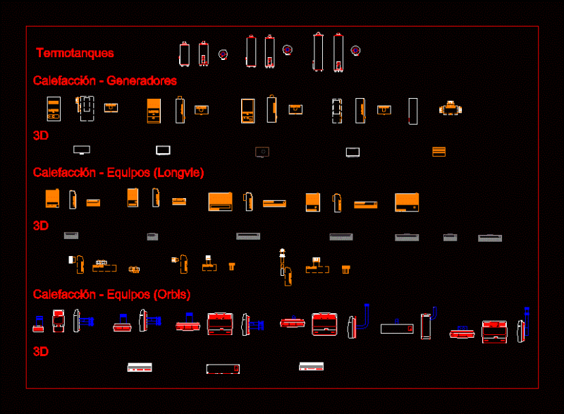 Heating Blocks 3D DWG Model for AutoCAD
