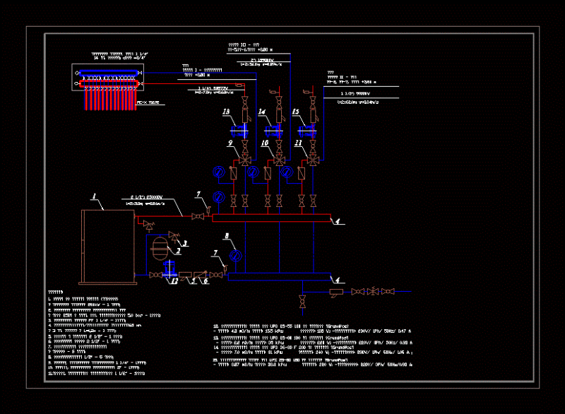 Heating System DWG Block for AutoCAD