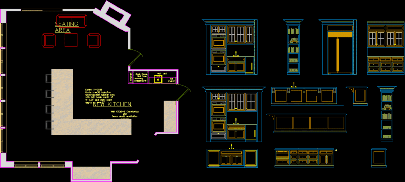 High End Kitchen DWG Plan for AutoCAD