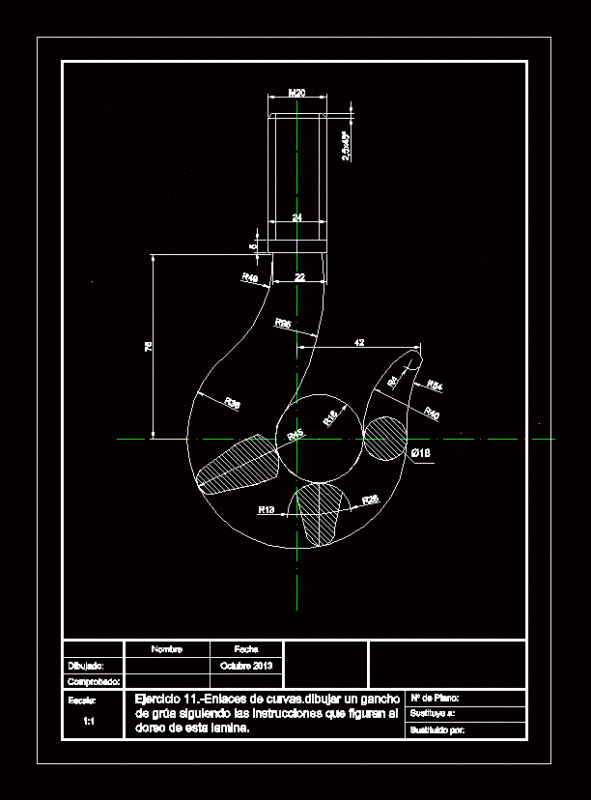 Hook 2D DWG Block for AutoCAD