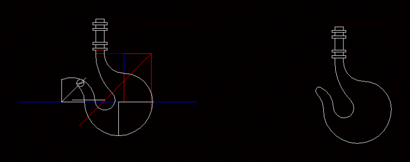 Hook Hook Drawn 2D DWG Block for AutoCAD