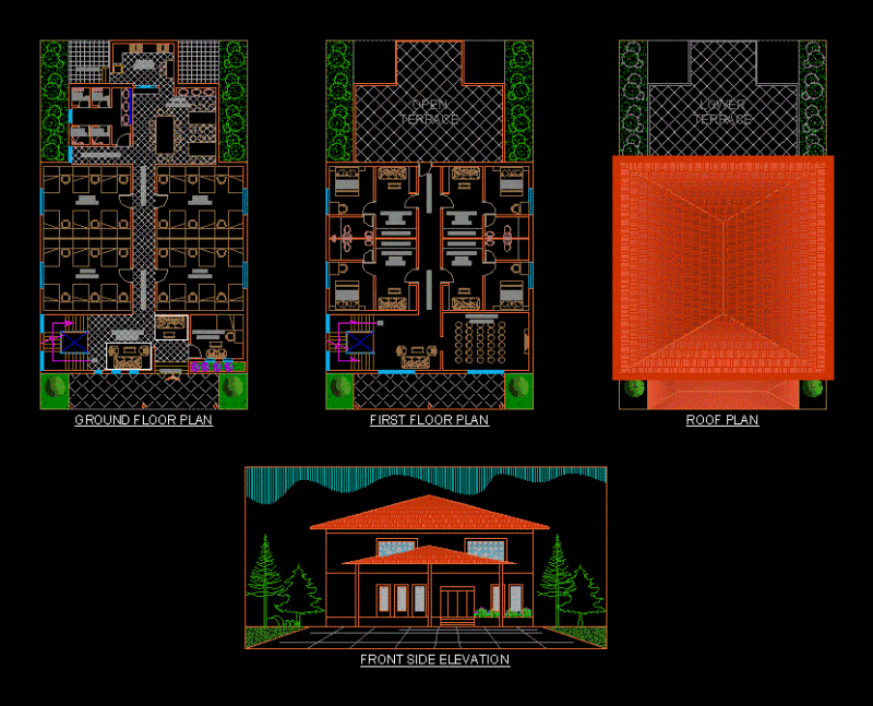 Hostel Block DWG Block for AutoCAD