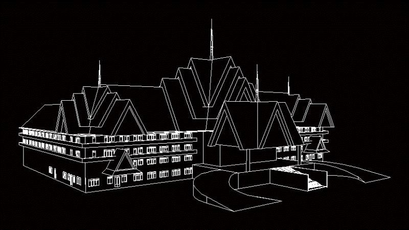 Hotel Khmer Perspective 2D DWG Block for AutoCAD