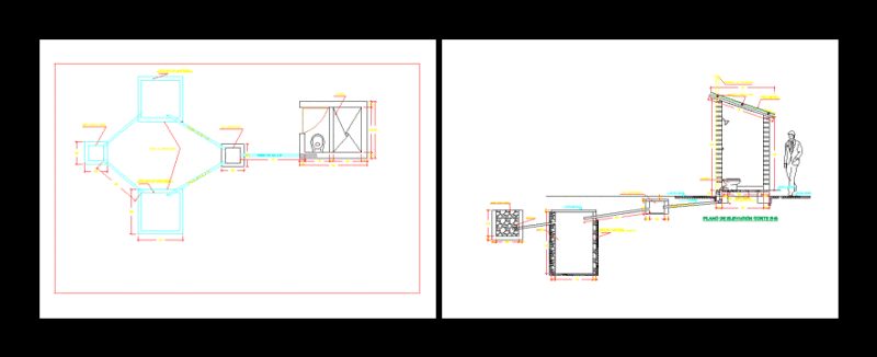 Hydraulic Drag Latrine DWG Block for AutoCAD