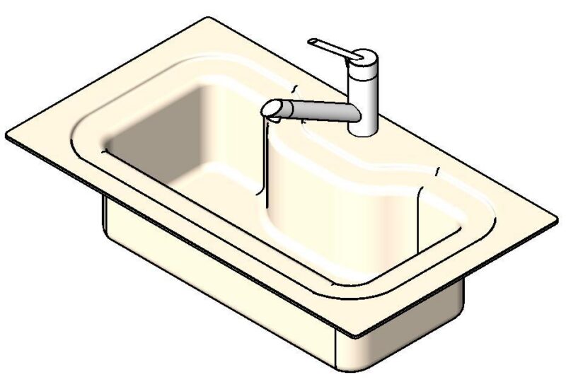 Inox Stainless Sink Basin 3D RFA Model