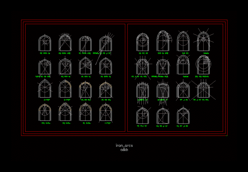 Iran Arcs DWG Block for AutoCAD
