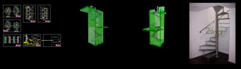 Iron Spiral Staircase DWG Block for AutoCAD