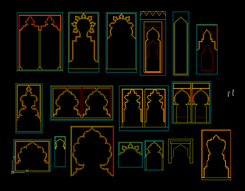 Islamic Arches 2D DWG Elevation for AutoCAD