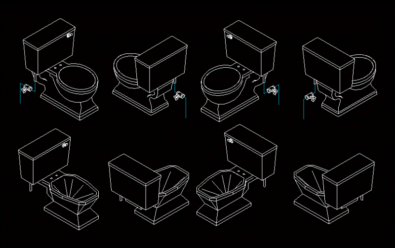 Isometrics Toilets DWG Block for AutoCAD