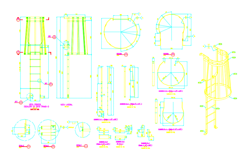 Jack Ladder DWG Block for AutoCAD