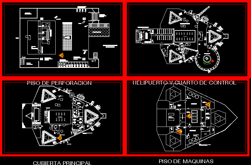 Jack-Up Rig DWG Plan for AutoCAD â€