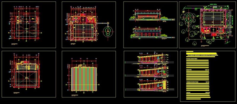Semi-Olympic Pool Architectural Plans and Site Layout DWG