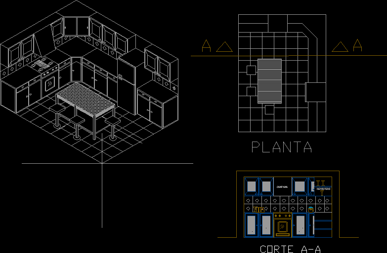 Kitchen 3D DWG Section for AutoCAD – Designs CAD