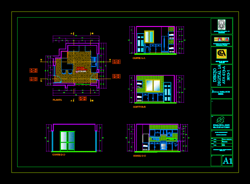 Kitchen Living DWG Elevation for AutoCAD