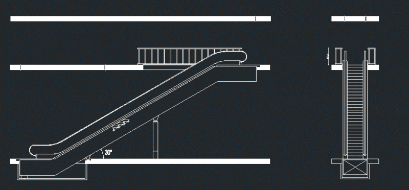 Kone Escalator DWG Elevation for AutoCAD