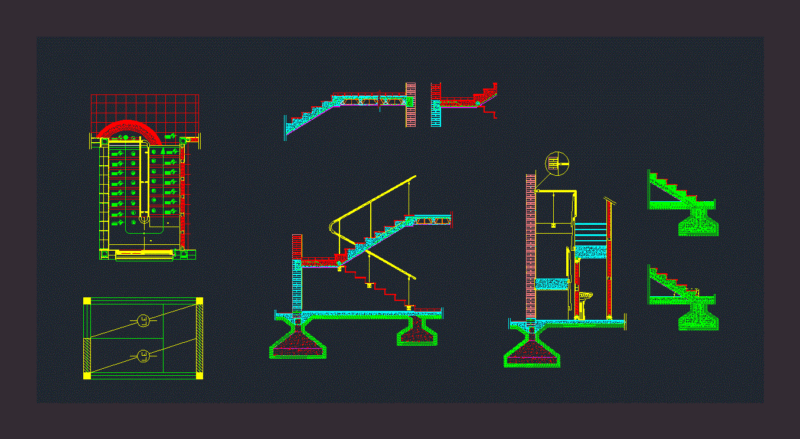 Ladders DWG Section for AutoCAD