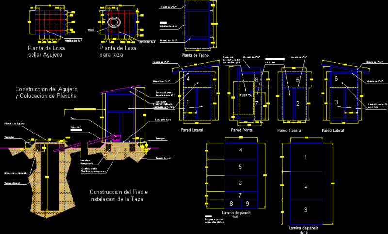 Latrine–Economical Design For Rural Areas DWG Block for AutoCAD