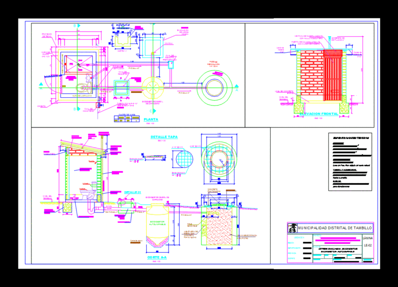 Latrine Digester DWG Block for AutoCAD