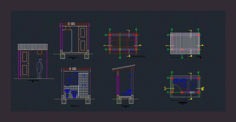 Latrine DWG Elevation for AutoCAD