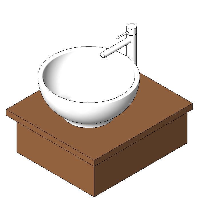 Lavabo Redondeado Moderno 3D RFA Model