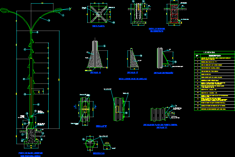 Light Poles DWG Detail for AutoCAD • Designs CAD