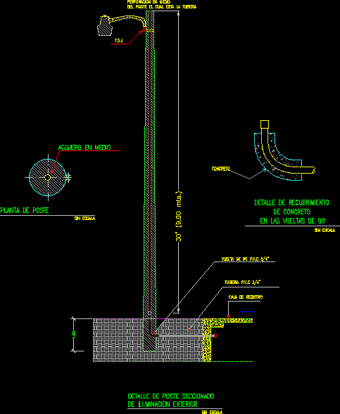Lighting Post DWG Section for AutoCAD • Designs CAD