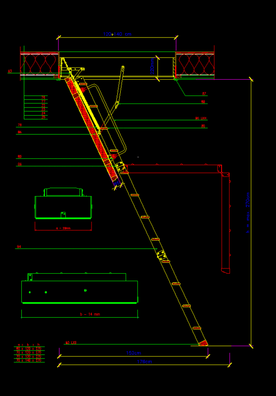 Loft Ladder DWG Section for AutoCAD
