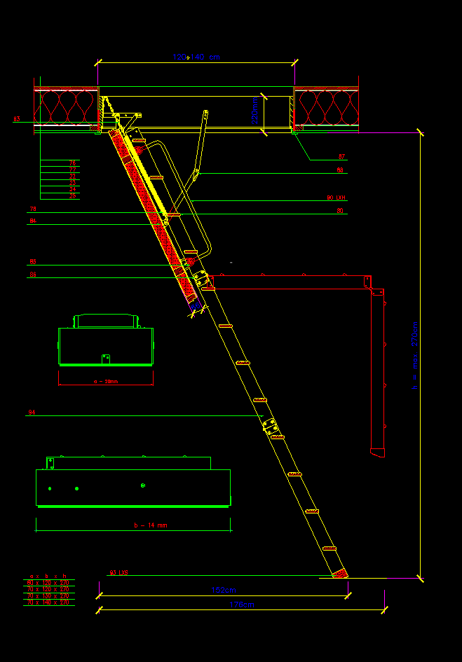 Loft Ladder DWG Section for AutoCAD • Designs CAD