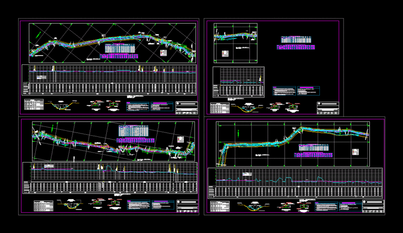 Longitudinal Trapezoidal Profile DWG Section for AutoCAD