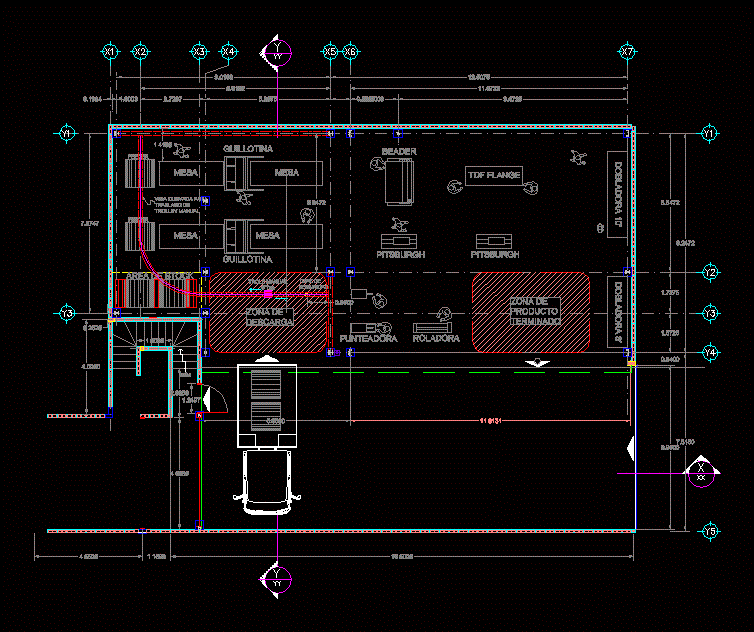 Machinery Workshop Aa Pipeline DWG Block for AutoCAD 
