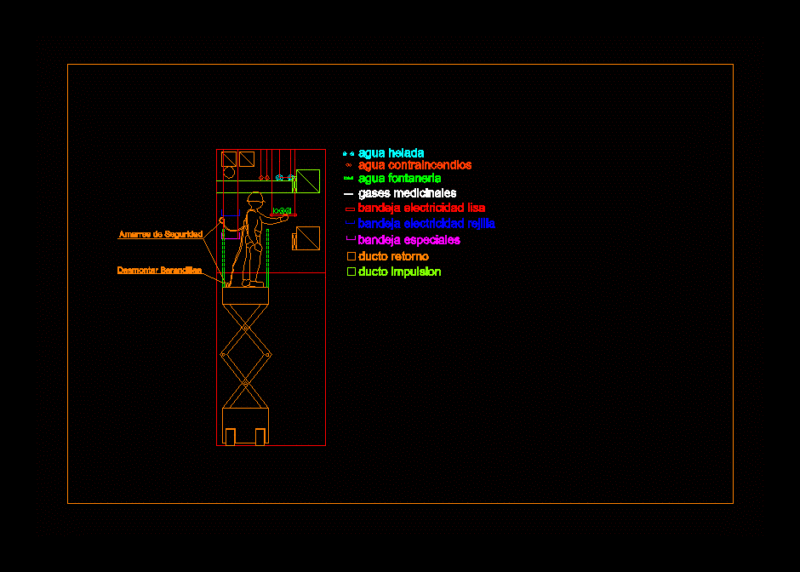 Man Platform DWG Block for AutoCAD