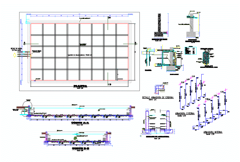 Map Of Reservoir Open DWG Plan for AutoCAD
