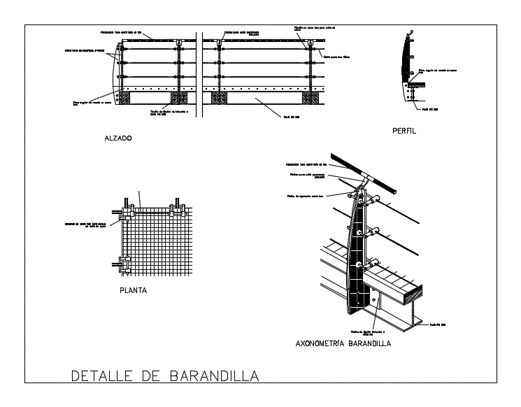 Metal Guardrail DWG Detail for AutoCAD - Designs CAD