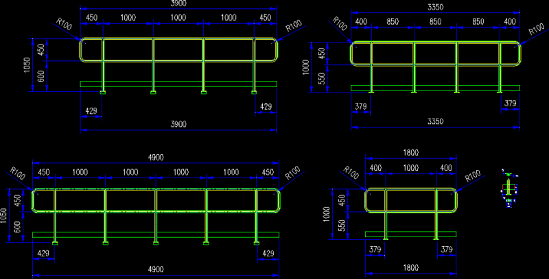 Metal Railings DWG Block for AutoCAD