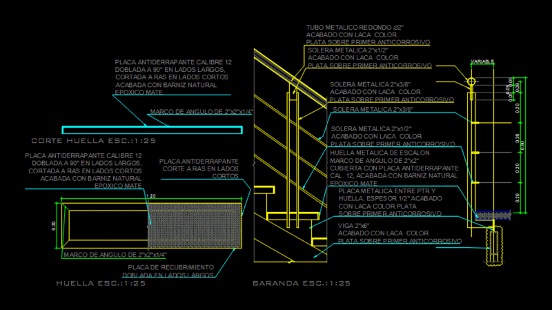 Metal Staircase Detail DWG Detail for AutoCAD