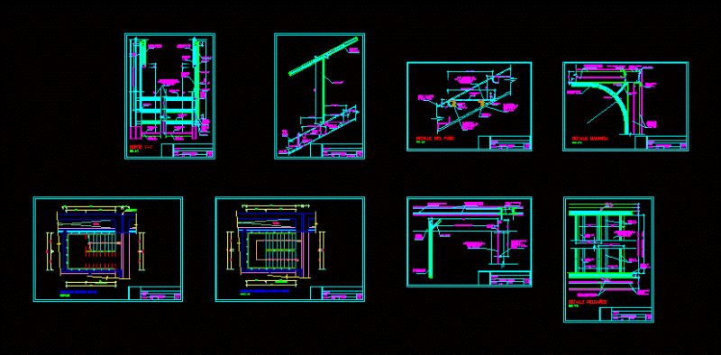 Metal Staircase Details DWG Detail for AutoCAD