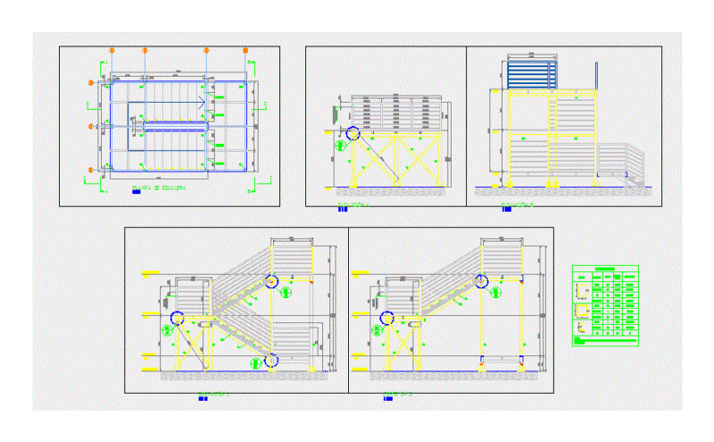 Metal Staircase DWG Block for AutoCAD