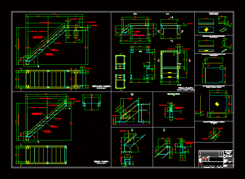 Metal Stairs DWG Block for AutoCAD