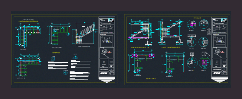 Metal Stairs DWG Block for AutoCAD