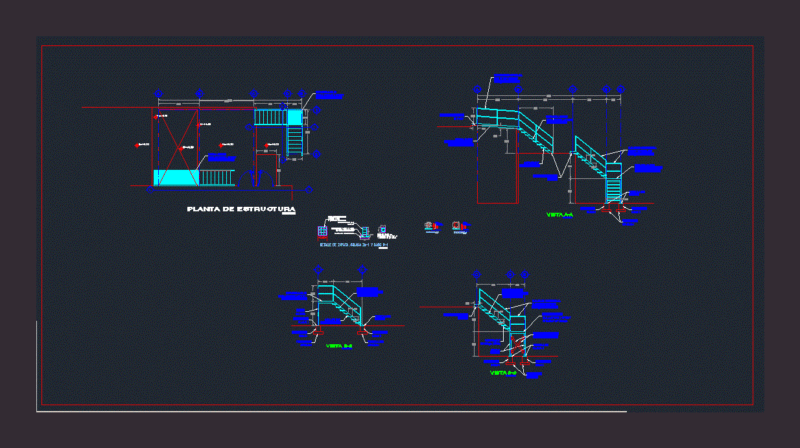 Metal Stairs DWG Detail for AutoCAD