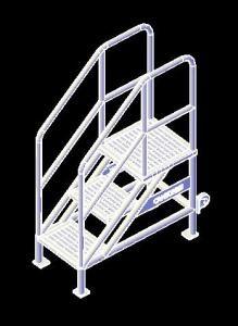 Metalica 3-Step Ladder – Metal Staircase 3D IAM Model