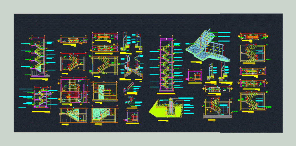 Metalica Stairway DWG Block for AutoCAD